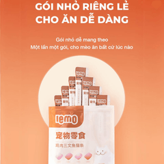 Súp Thưởng Cho Mèo Lemo Vị Ức Gà & Cá Hồi (Túi 10 tuýp*12g) - Paddy Pet Shop