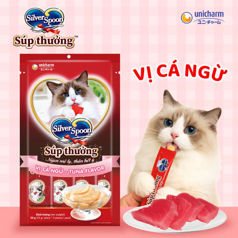Súp Thưởng Cho Mèo Silver Spoon Thailand 56g (4 tuýp)