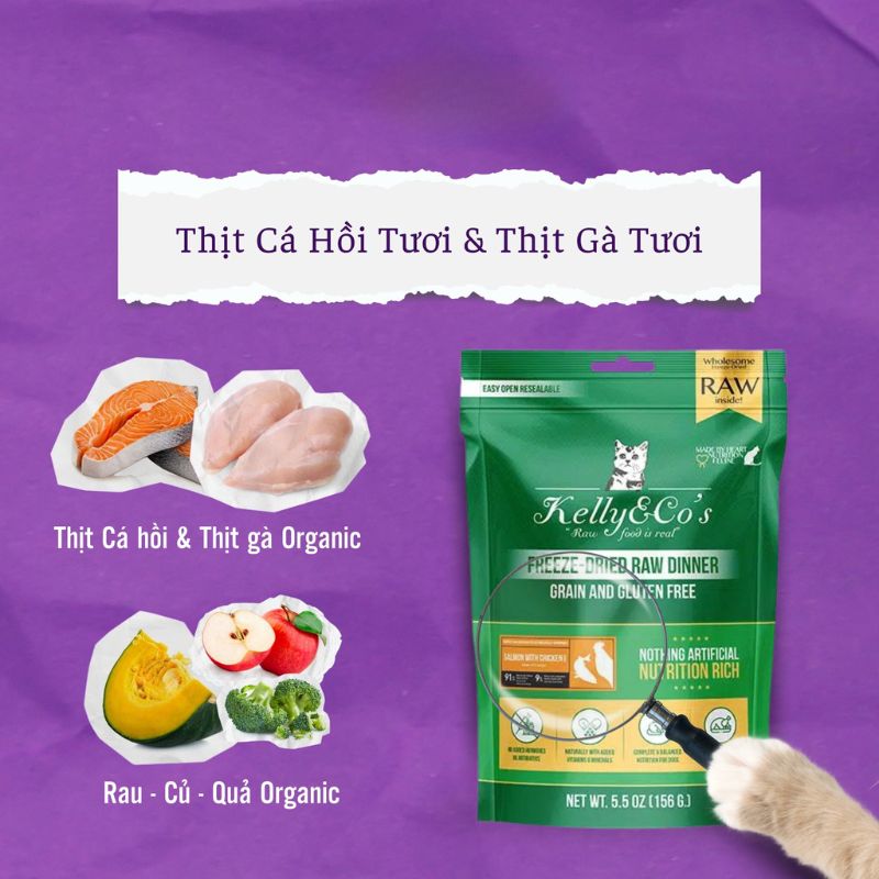 Bánh Thưởng Cho Mèo Thịt Sấy Kelly & Co's Freeze Dried Raw Dinner
