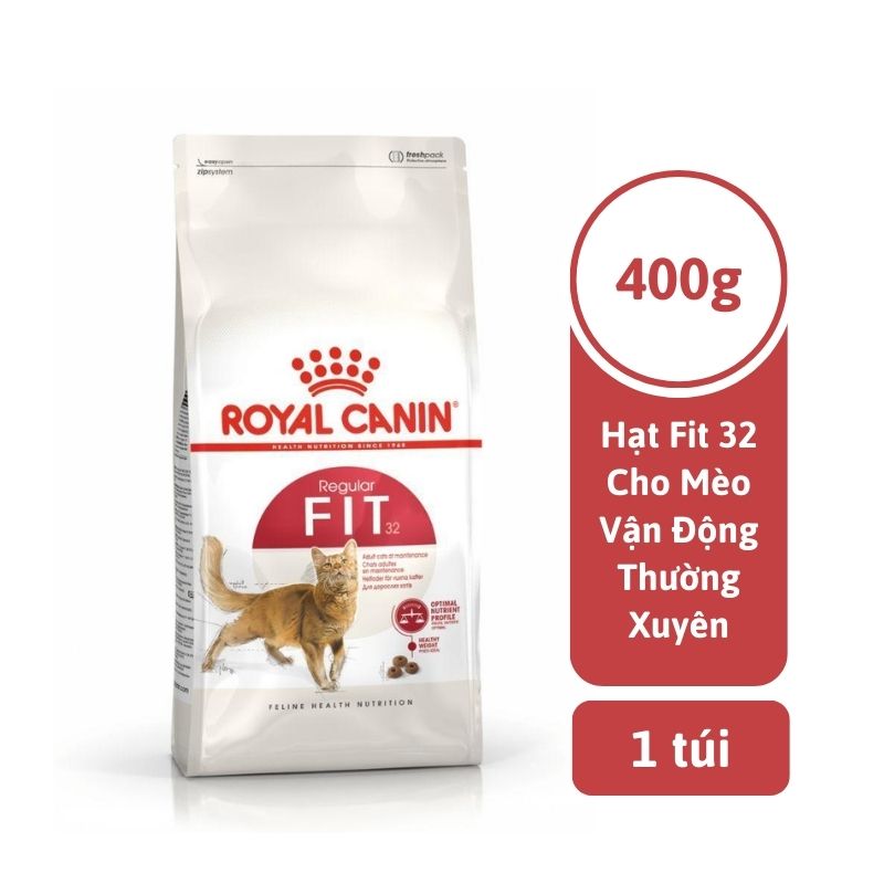 Thức Ăn Hạt Cho Mèo Trưởng Thành Vận Động Thường Xuyên Royal Canin Fit 32