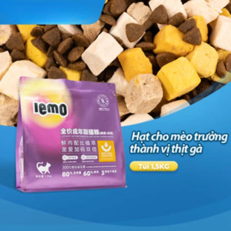 Hạt Cho Mèo Lemo Vị Gà Mix Topping 1.5kg - Paddy Pet Shop