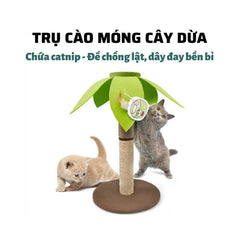 Trụ Cào Móng Mèo FOFOS Hình Trụ Cây Dừa Đơn - Paddy Pet Shop