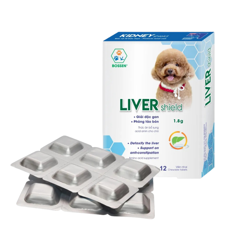 Viên Nhai Cho Chó Liver Shield - Giải Độc Gan & Phòng Táo Bón (Hộp 12 Viên)