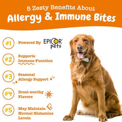 Viên Nhai Cho Chó Zesty Paws Aller-Immune Bites-Tăng Đề Kháng, Miễn Dịch