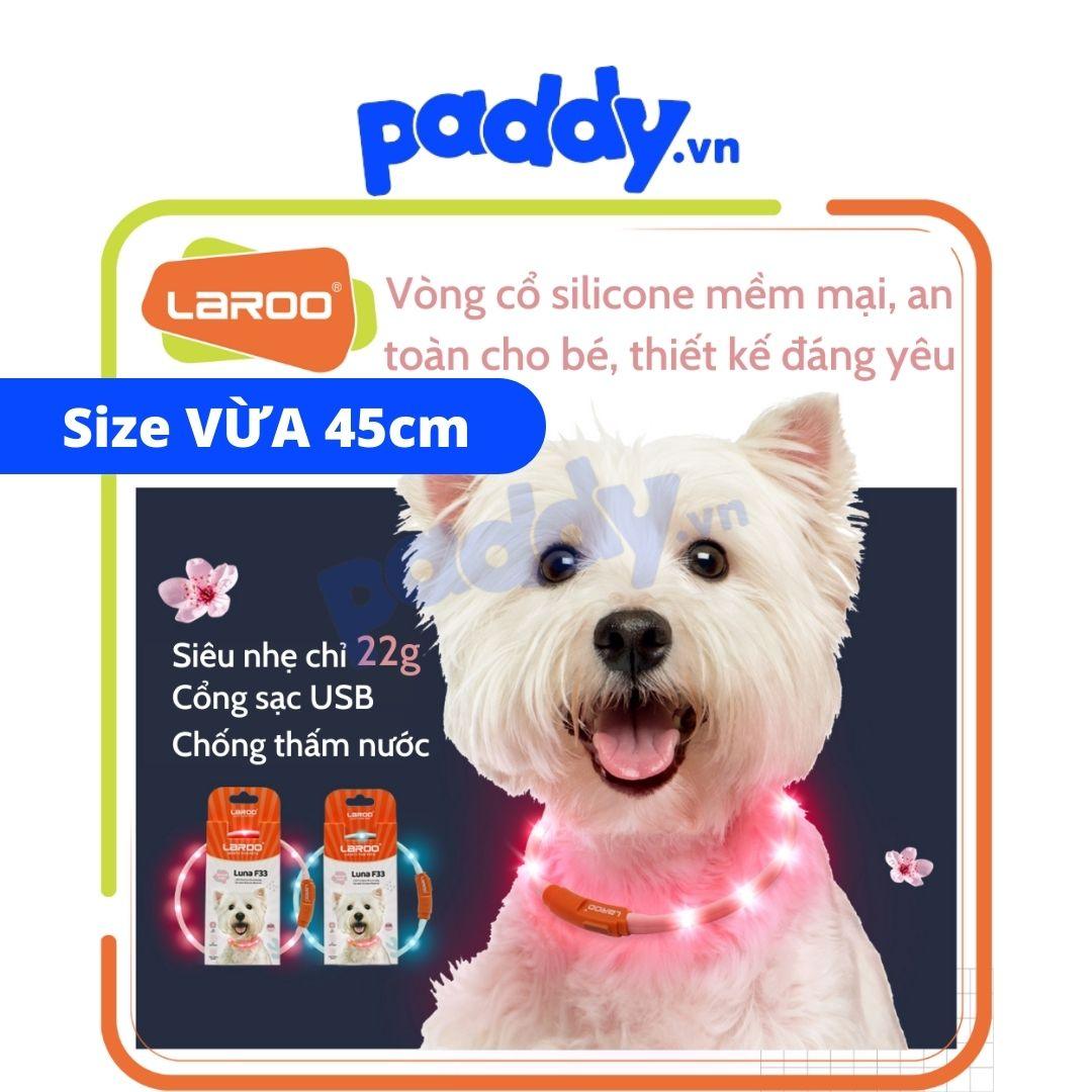 Vòng Cổ Chó Mèo Đèn LED Laroo Sạc USB - F33 45cm - Paddy Pet Shop