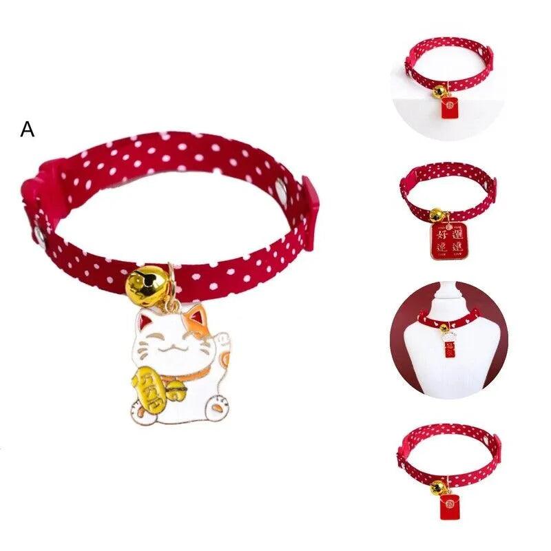 Vòng Cổ Tết Cho Chó Mèo Dây Vải Đỏ 16-22cm - Paddy Pet Shop