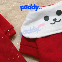 Áo Cho Chó Mèo Trắng Đỏ Bunny Vải Nỉ - Paddy Pet Shop