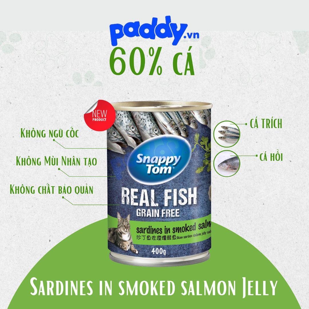 Pate Mèo Snappy Tom Real Fish - Lon 400g - Paddy Pet Shop