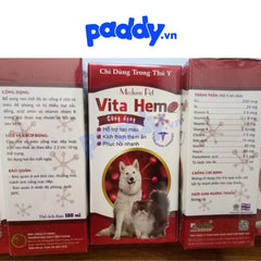 Dung Dịch Bổ Máu Kích Thích Thèm Ăn Cho Chó Mèo Vita Hemo 100ml - Paddy Pet Shop
