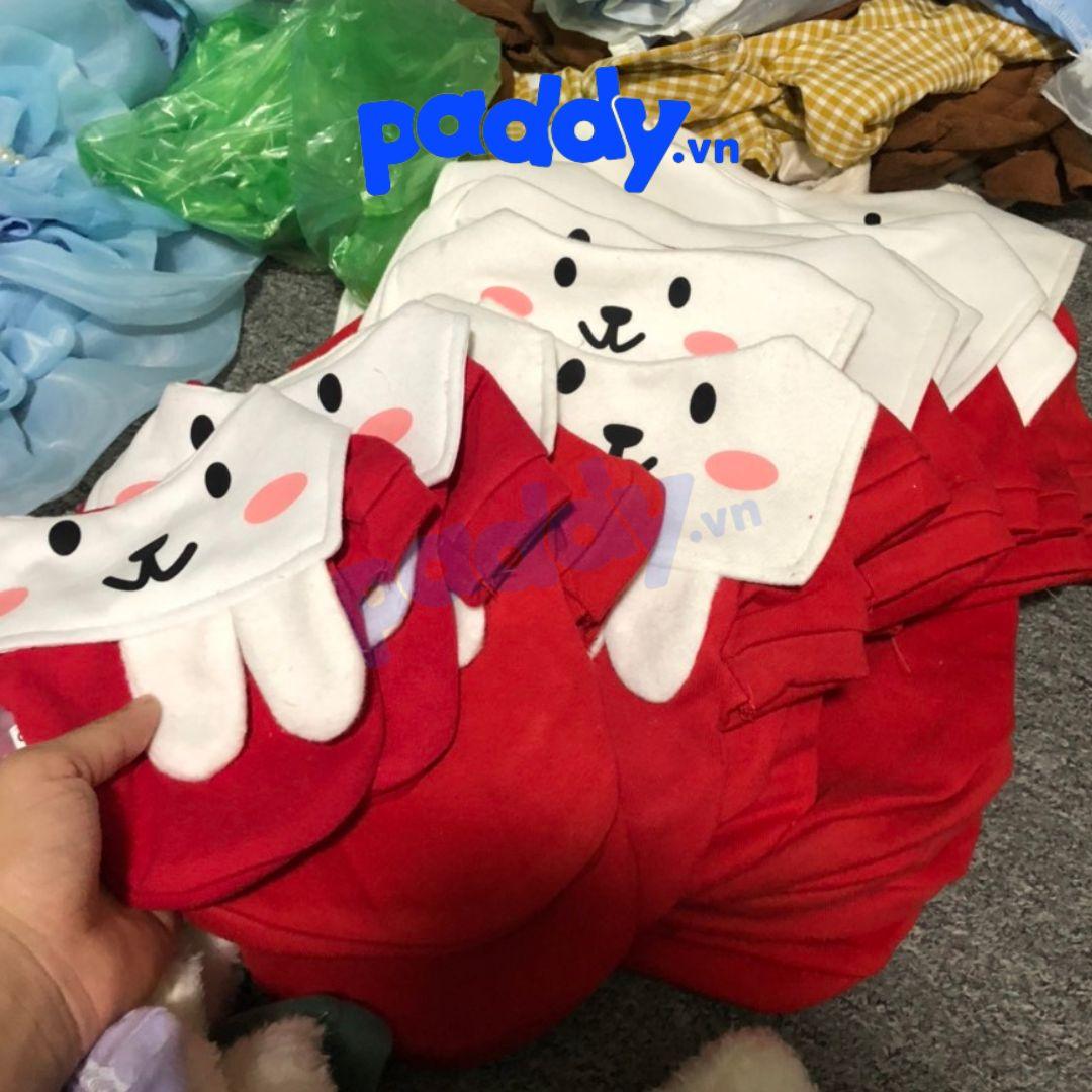 Áo Cho Chó Mèo Trắng Đỏ Bunny Vải Nỉ - Paddy Pet Shop