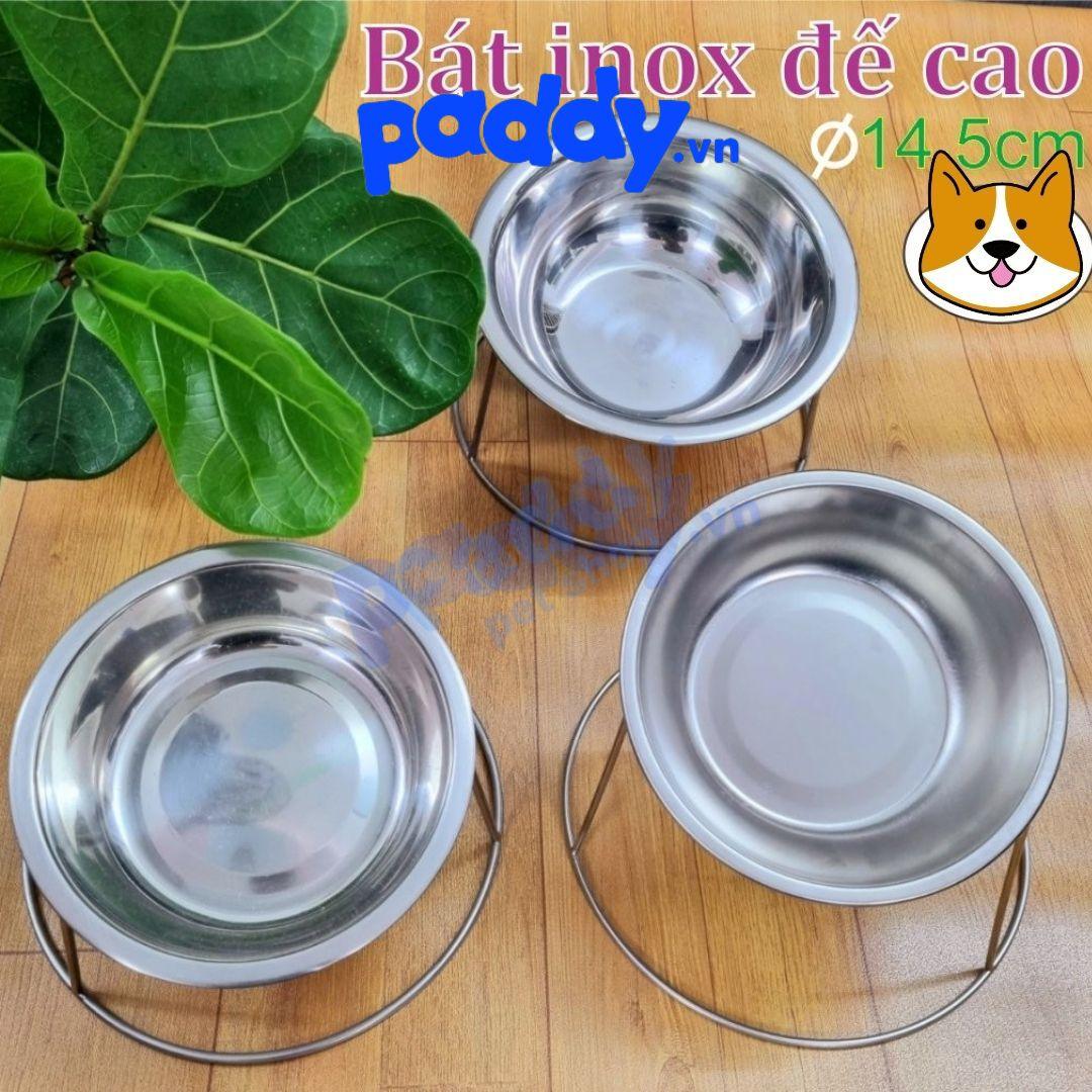 Bát Ăn Cho Chó Mèo Inox Đế Cao Có Thể Tháo Rời - Paddy Pet Shop