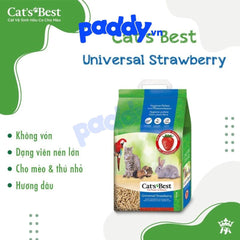 Cát Mèo & Thú Nhỏ Dạng Gỗ Cat's Best Universal Strawberry Hương Dâu 5.5kg (10L) - Paddy Pet Shop