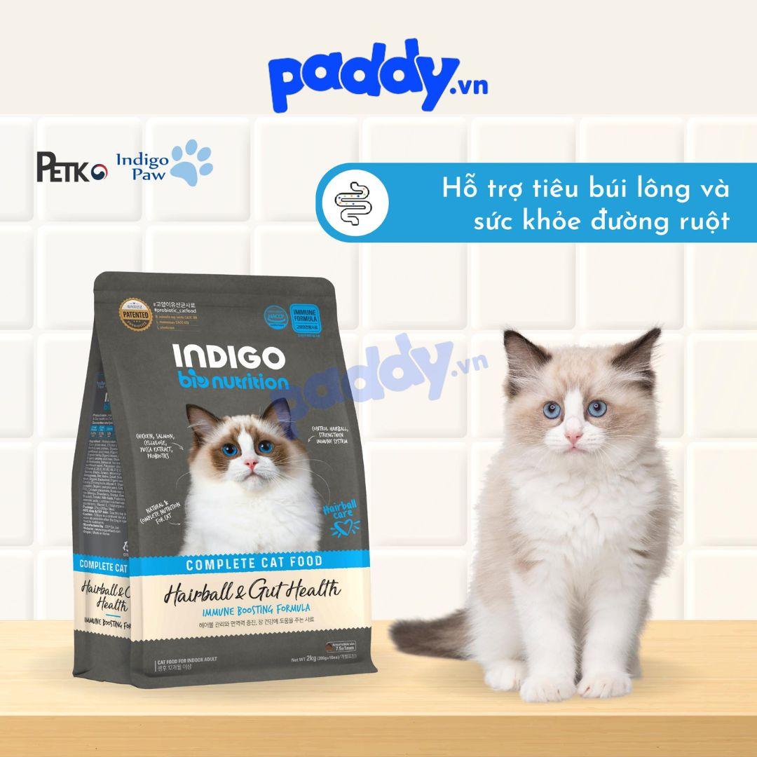 [2kg] Hạt Mèo Indigo Hairball Tiêu Búi Lông (Hàn Quốc) - Paddy Pet Shop