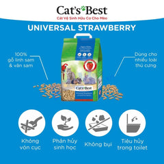 Cát Mèo & Thú Nhỏ Dạng Gỗ Cat's Best Universal Strawberry Hương Dâu 5.5kg (10L) - Paddy Pet Shop