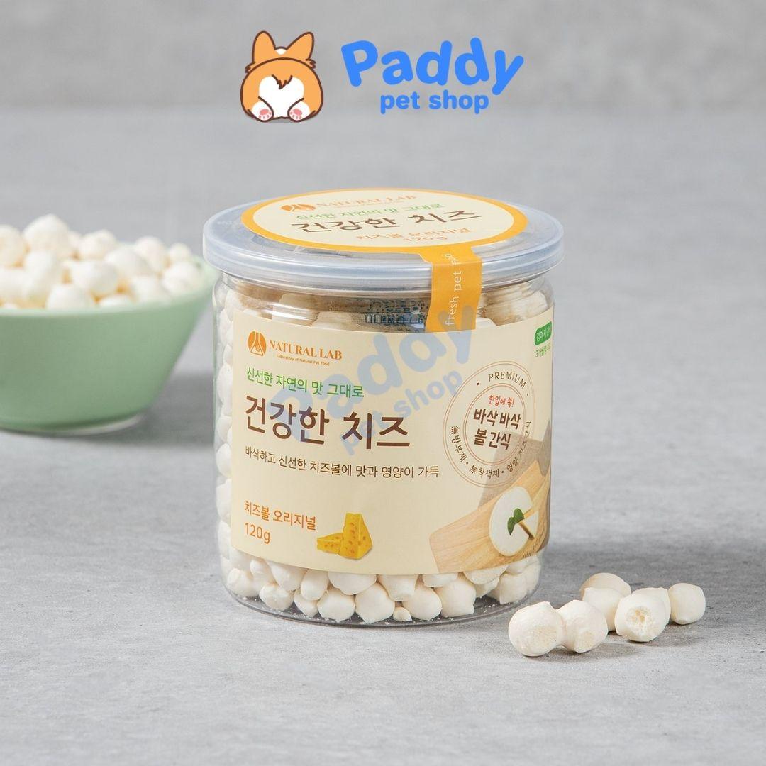 Snack Cho Chó Phô Mai Viên Natural Lab Hộp 120g - Paddy Pet Shop