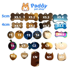 Thẻ Tên Chó Mèo Thiết Kế Theo Yêu Cầu - Paddy Pet Shop