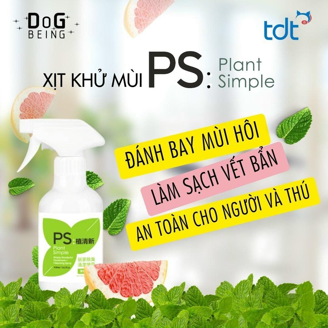 Xịt Khử Mùi Hương Bưởi & Bạc Hà Plant Simple 430ml - Paddy Pet Shop