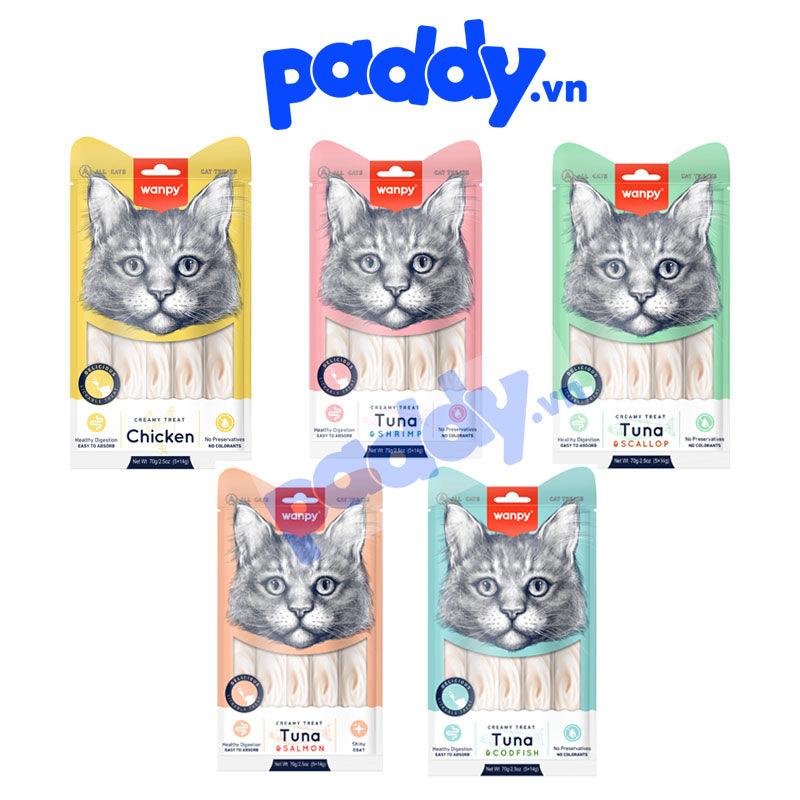 Súp Thưởng Mèo CREAMY Wanpy (Túi 5 tuýp*14g) - Paddy Pet Shop