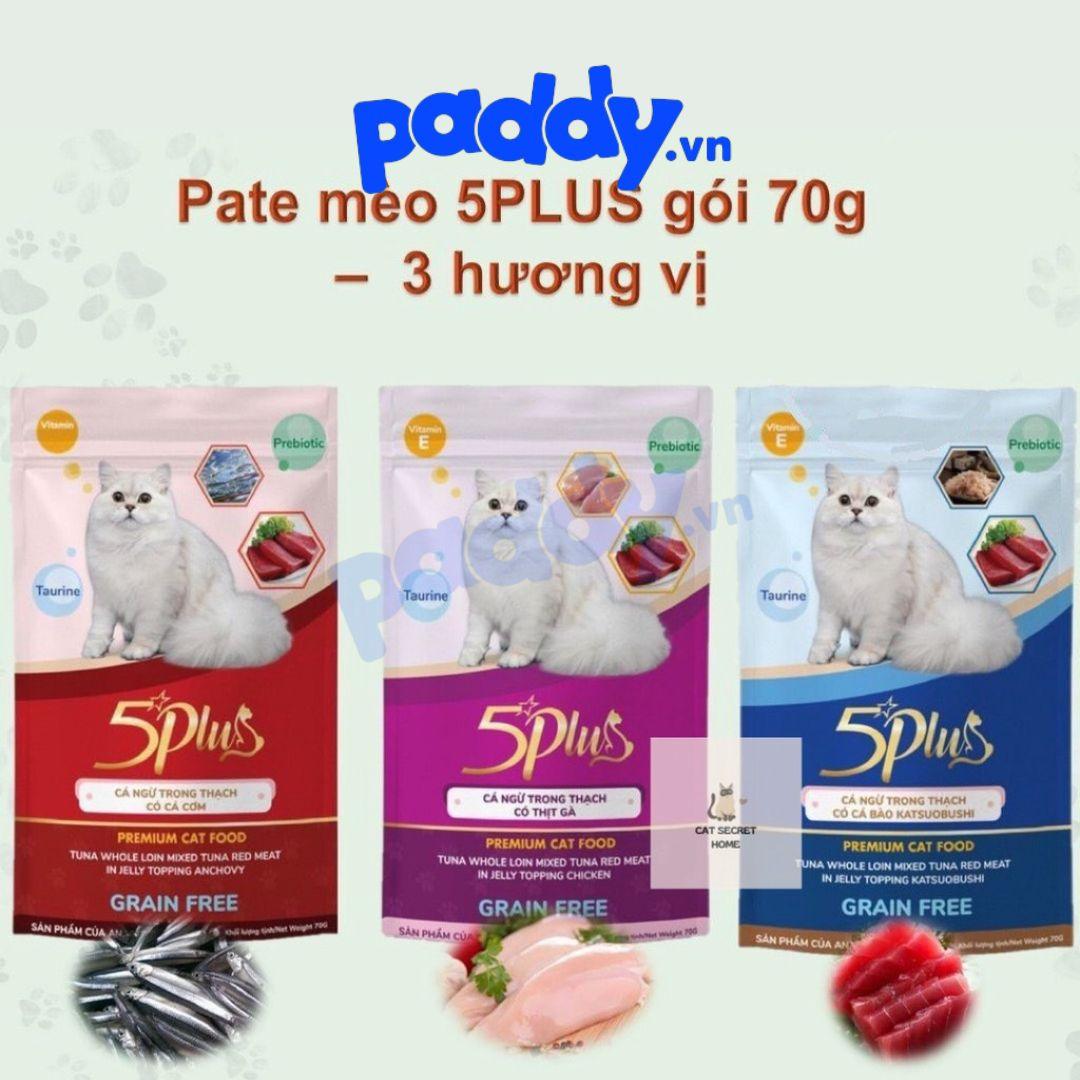 Pate Mèo 5Plus Cá Ngừ 70g (Vị ngẫu nhiên) - Paddy Pet Shop