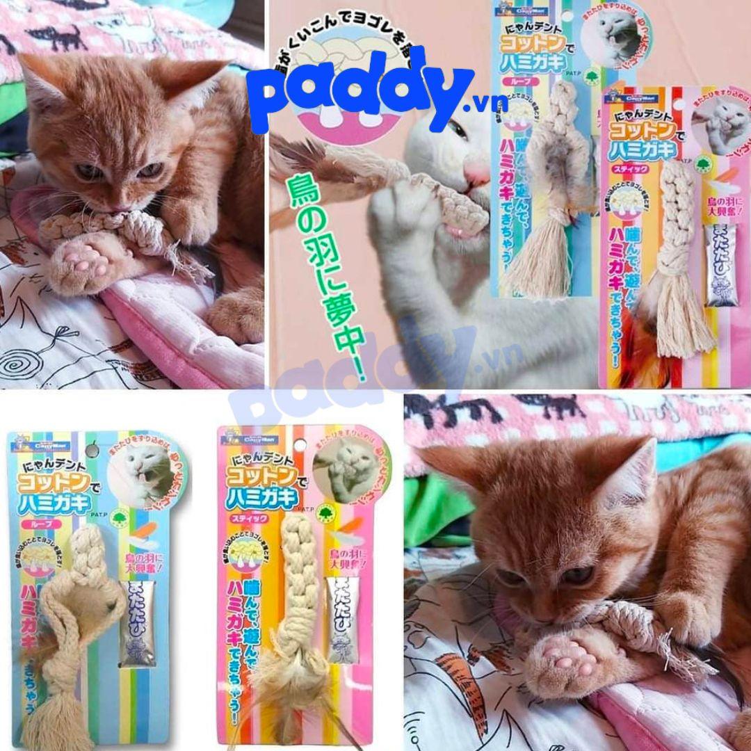 Đồ Chơi Mèo Cotton Lông Gà Hình Vòng CattyMan Giảm Ngứa Răng - Paddy Pet Shop