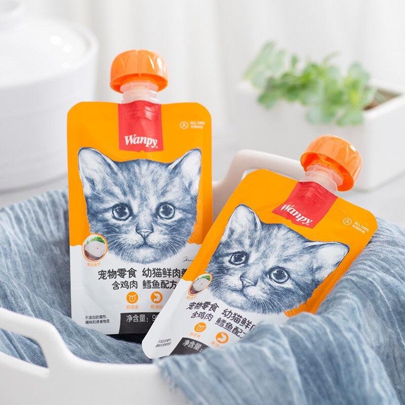 Súp Thưởng Mèo Wanpy Nắp Vặn Dễ Bảo Quản 90g - Paddy Pet Shop