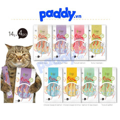 Súp Thưởng Mèo Meowow Chupa Sốt Thịt Thật (Túi 4 tuýp*14g) - Paddy Pet Shop