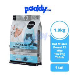 Thức Ăn Cho Mèo Mister Donut Mix Toping Thịt Sấy 1.8kg - Paddy Pet Shop