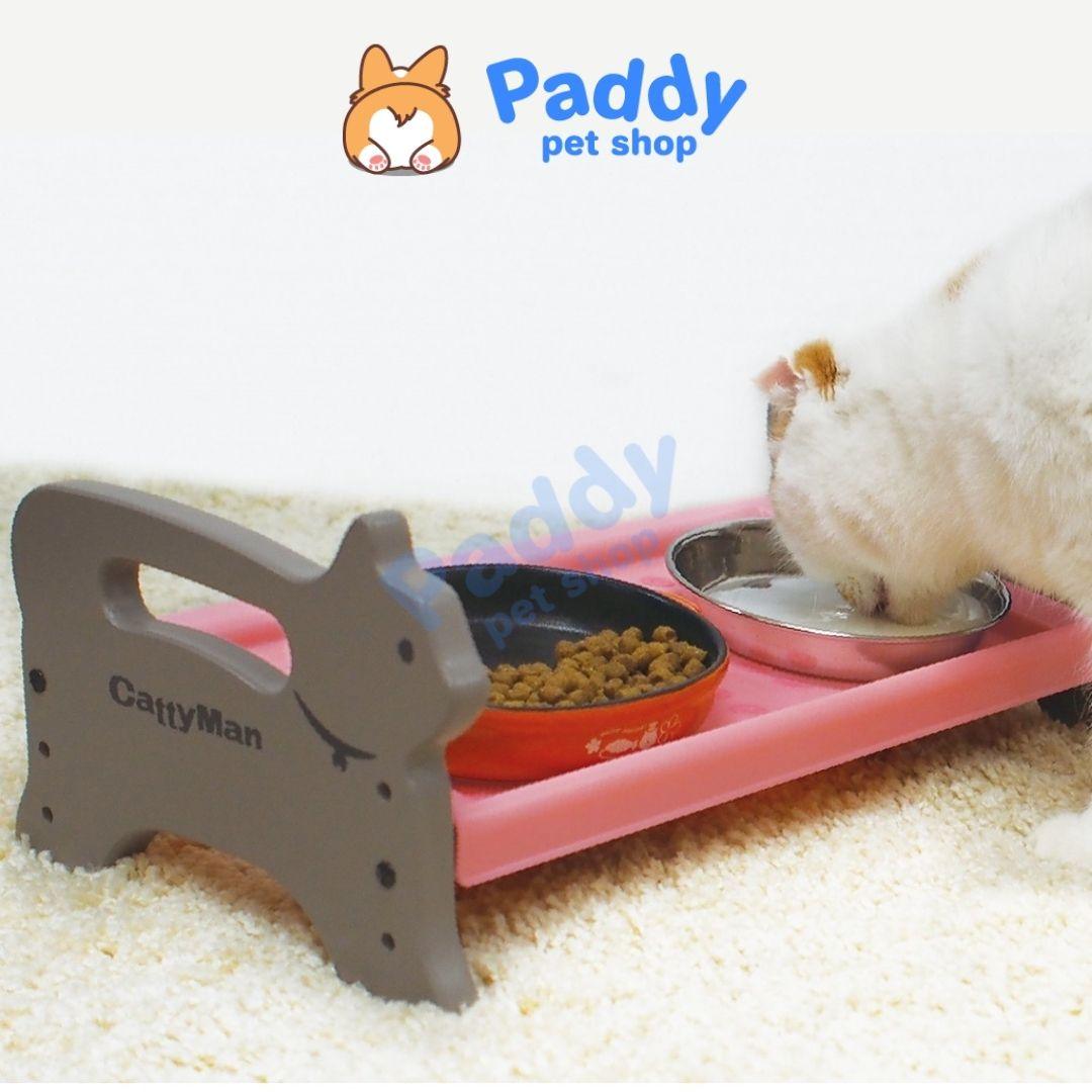 Bàn Ăn Chống Gù CattyMan Bằng Nhựa Cho Mèo - Paddy Pet Shop
