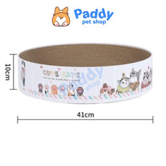 Bàn Cào Móng Giấy Ổ Nằm Tròn Cho Mèo Họa Tiết 41cm - Paddy Pet Shop