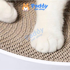 Bàn Cào Móng Giấy Ổ Nằm Tròn Cho Mèo Họa Tiết 41cm - Paddy Pet Shop