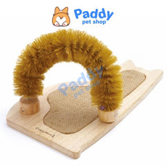 Bàn Cào Móng Gỗ Kèm Chổi Cho Mèo Tự Mát Xa CattyMan - Paddy Pet Shop