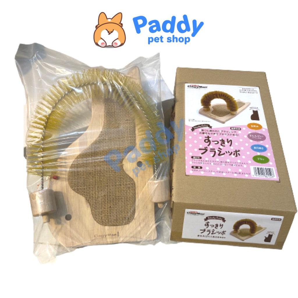 Bàn Cào Móng Gỗ Kèm Chổi Cho Mèo Tự Mát Xa CattyMan - Paddy Pet Shop