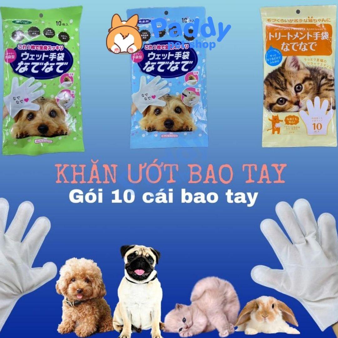 Bao Tay Khăn Ướt Nade Vệ Sinh Chó - Túi 10 Cái (Nhật Bản) - Paddy Pet Shop