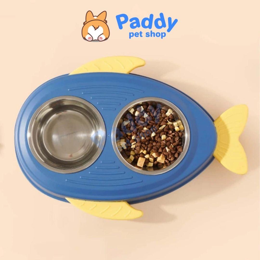 Bát Ăn Đôi Cho Chó Mèo Hình Cá - Paddy Pet Shop