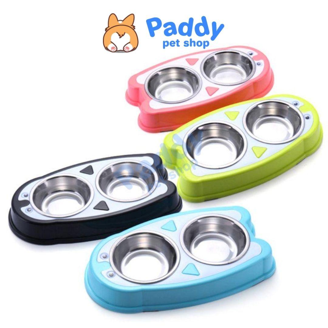 Bát Ăn Đôi Cho Chó Mèo Hình Chim Cánh Cụt - Paddy Pet Shop