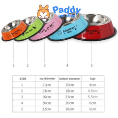 Bát Ăn Cho Chó Mèo Inox Đế Cao Su Chống Trượt Đủ Size - Paddy Pet Shop