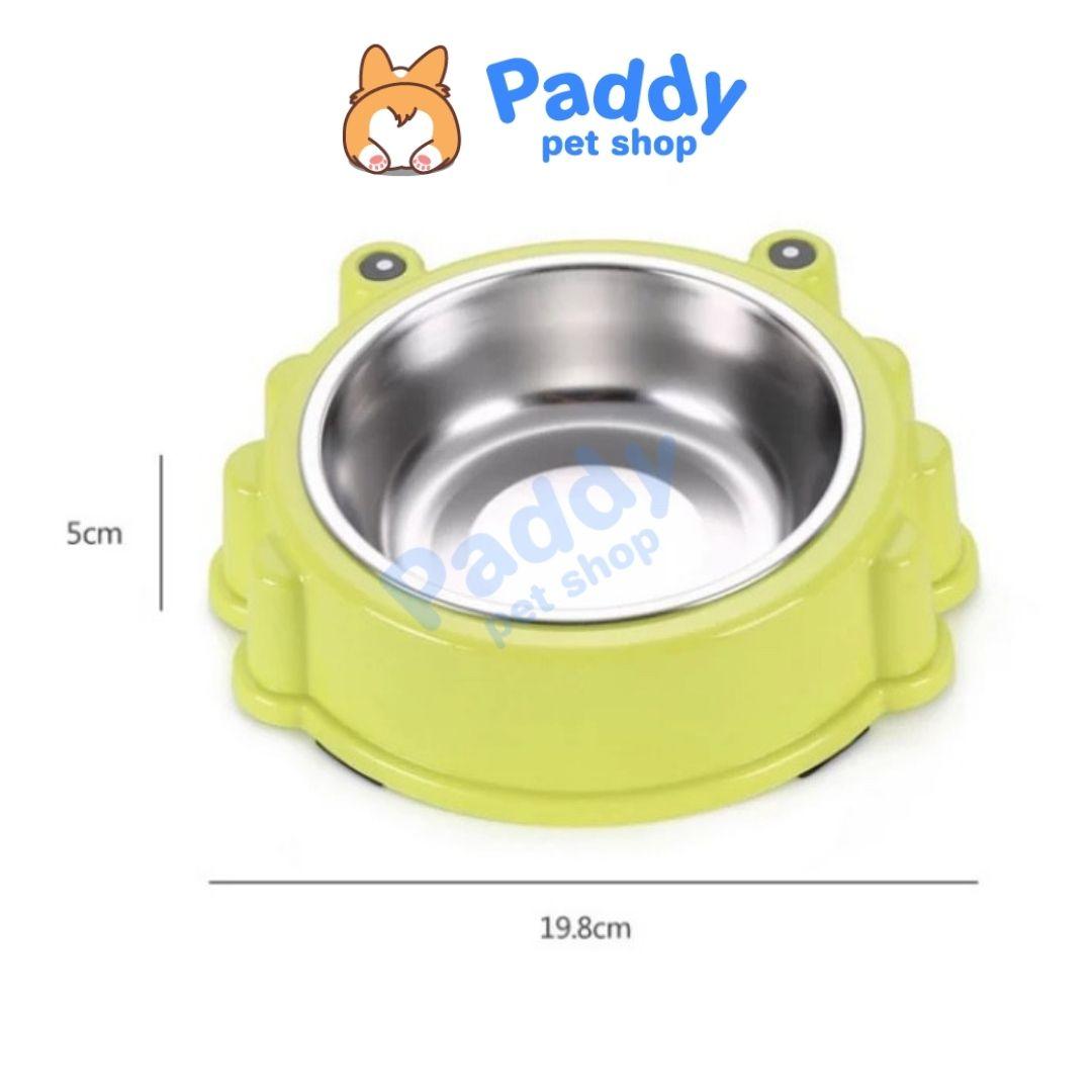 Bát Ăn Cho Chó Mèo Đơn Hình Ếch Inox 20x13x5cm - Paddy Pet Shop