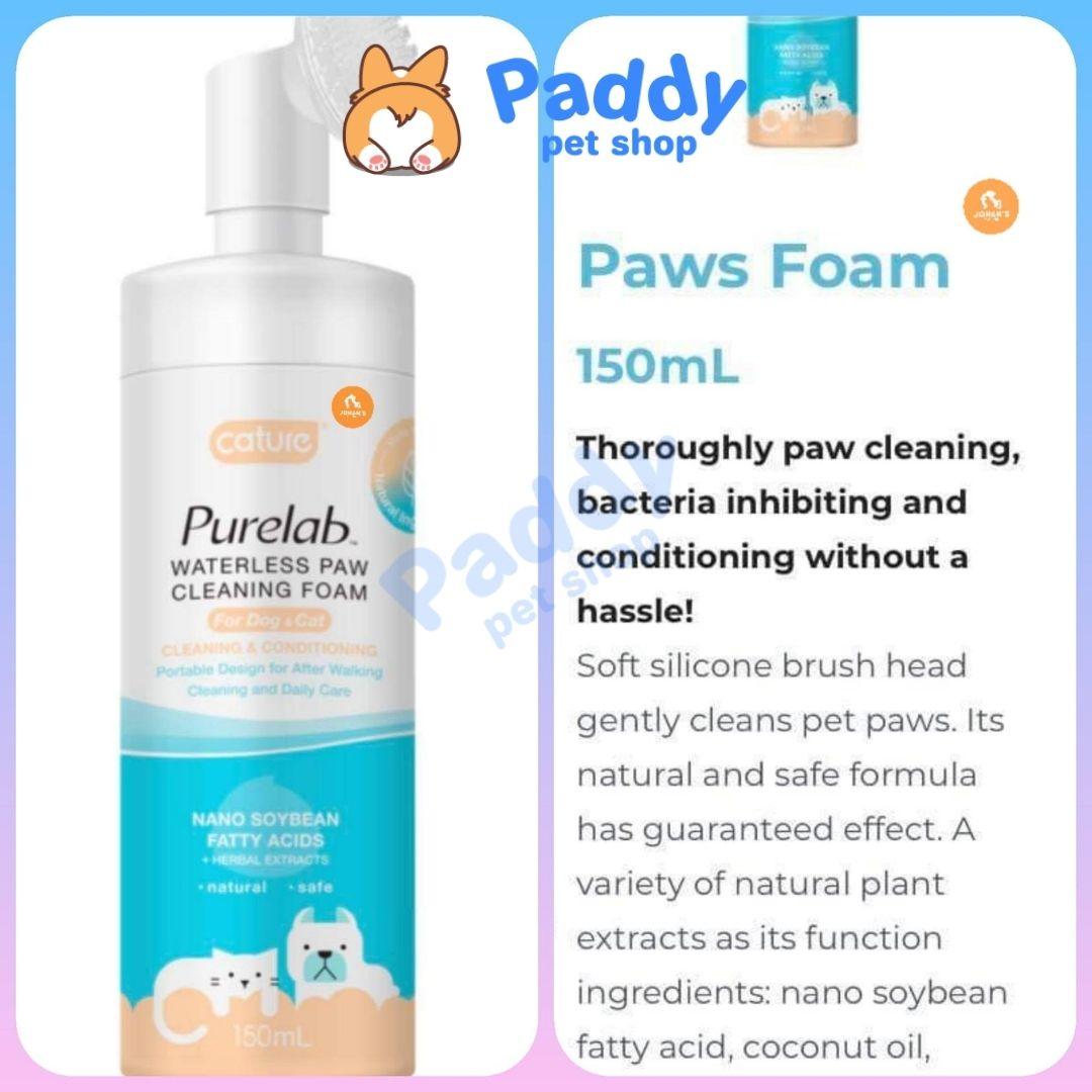 Bọt Nước Vệ Sinh Chân Chó Mèo Cature Purelab Waterless Paw Foam 150ml - Paddy Pet Shop