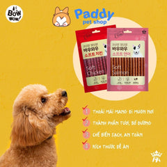 Bánh Thưởng Cho Chó Cá Hồi & Gà Que Bowwow Soft (Túi lớn 150g) - Paddy Pet Shop