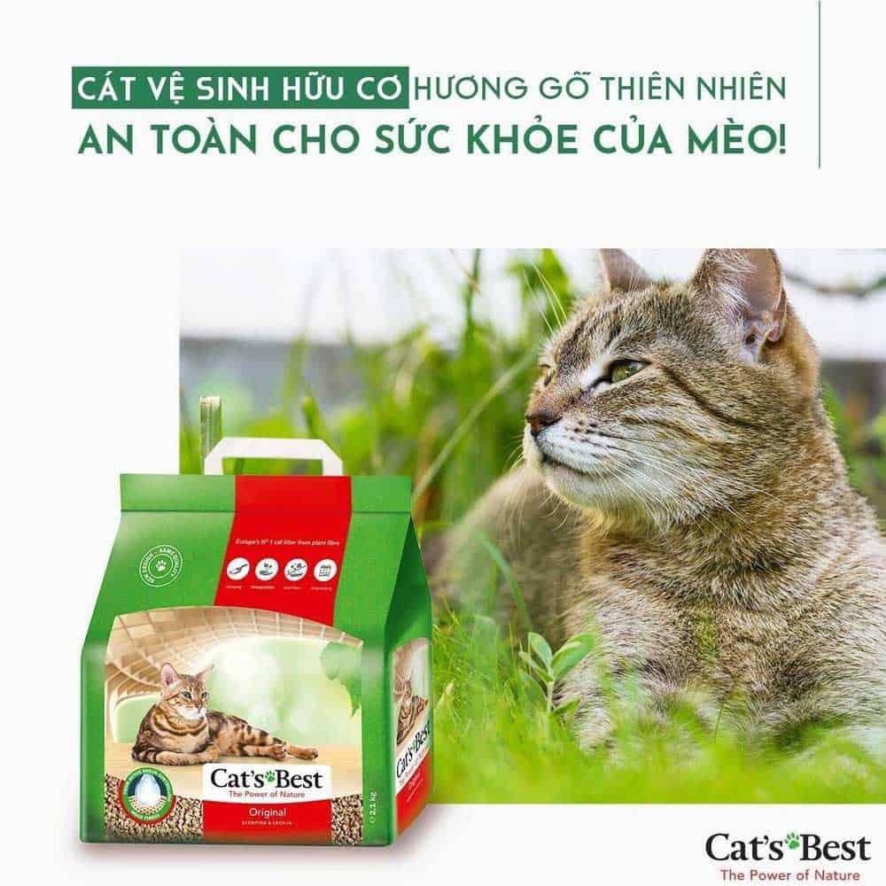 Cát Gỗ Cho Mèo Cat's Best ORIGINAL Vón Cục Khử Mùi & Vi Trùng - Paddy Pet Shop