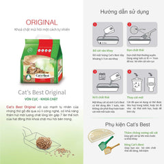 Cát Gỗ Cho Mèo Cat's Best ORIGINAL Vón Cục Khử Mùi & Vi Trùng - Paddy Pet Shop