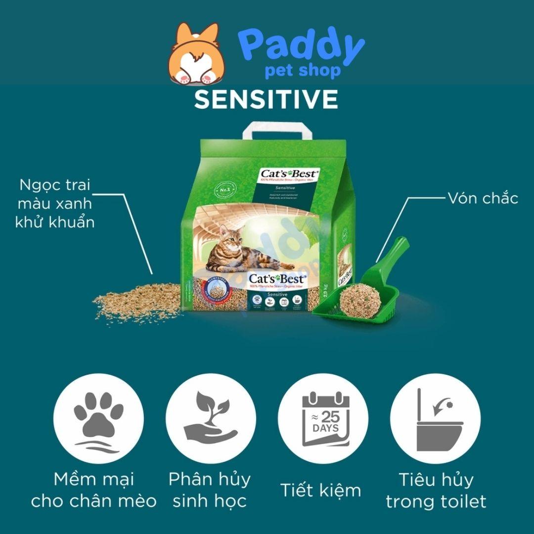 Cát Gỗ Cho Mèo Cat's Best SENSITIVE Vón Cục Siêu Thấm Hút & Kháng Khuẩn - Paddy Pet Shop