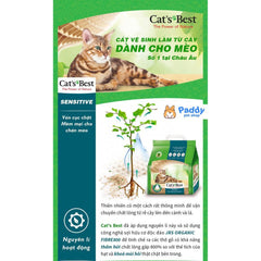 Cát Gỗ Cho Mèo Cat's Best SENSITIVE Vón Cục Siêu Thấm Hút & Kháng Khuẩn - Paddy Pet Shop