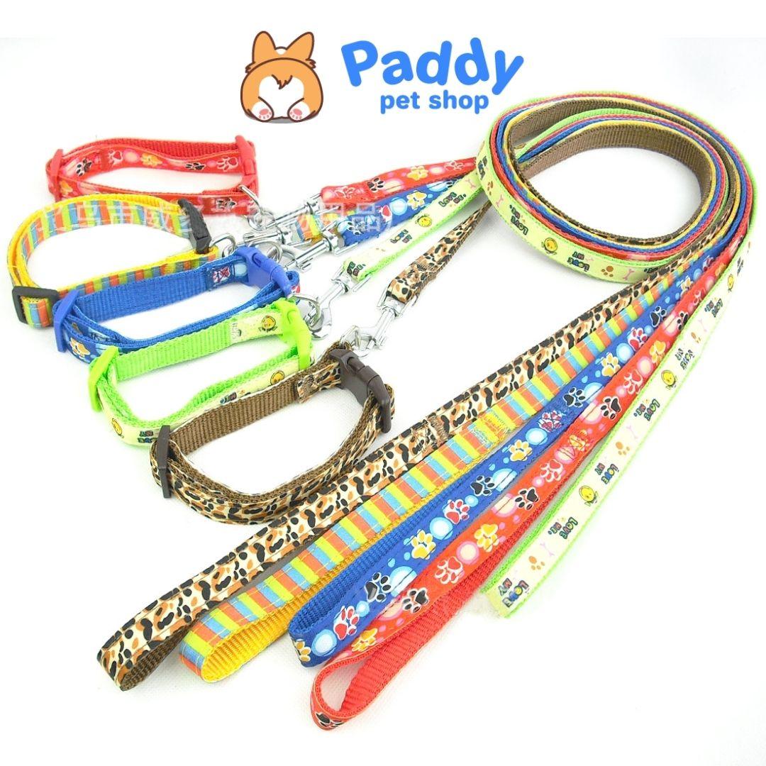 Dây Dắt Kèm Vòng Cổ Cho Chó Mèo Dày 1cm (Dưới 8kg) - Paddy Pet Shop