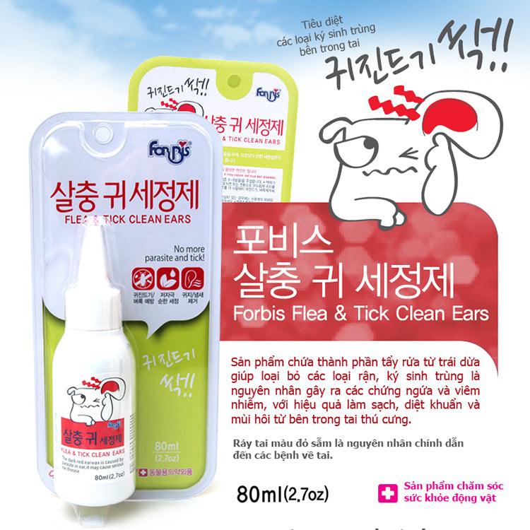 Dung Dịch Tẩy Ve Rận Tai Chó Mèo Forcans Flea & Tick Clean Ears 80ml - Paddy Pet Shop