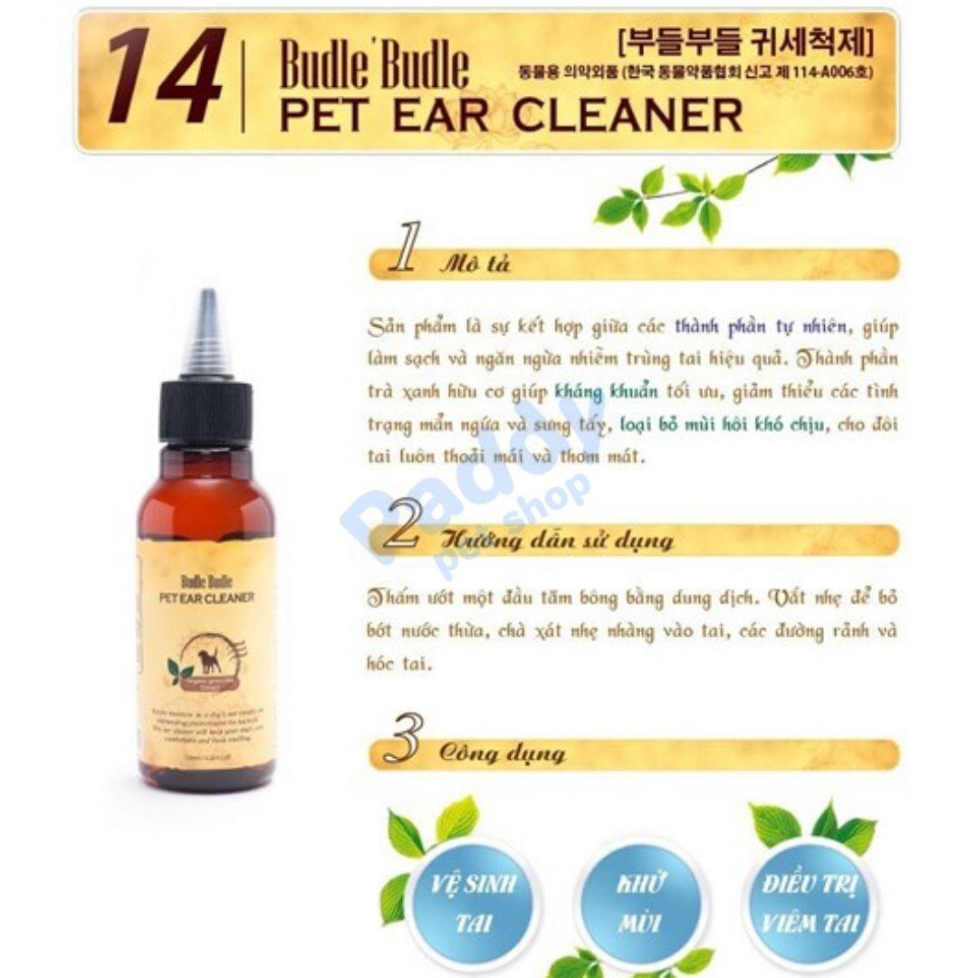 Dung Dịch Vệ Sinh Tai Cho Chó Budle Ear Cleaner 120ml - Paddy Pet Shop