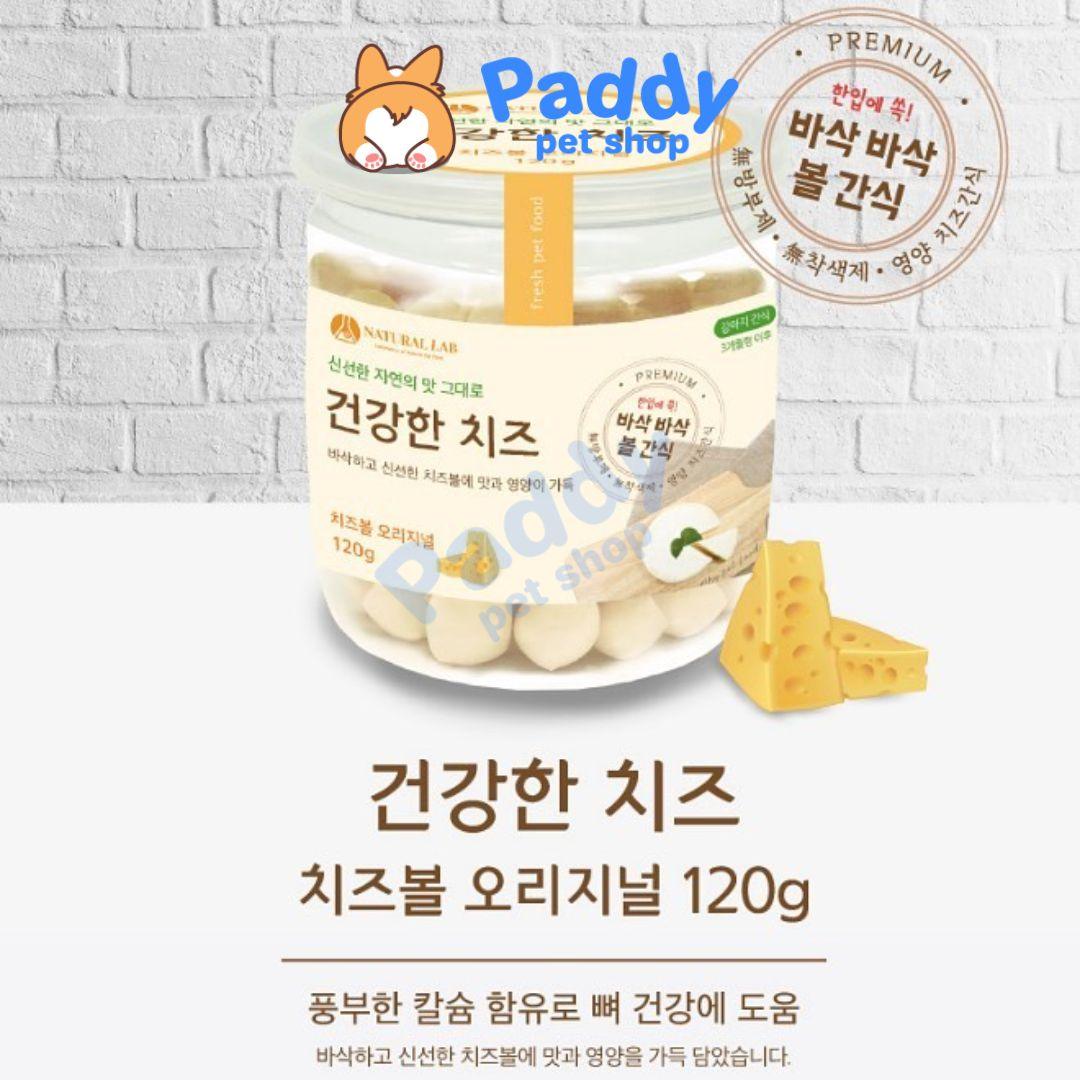 Snack Cho Chó Phô Mai Viên Natural Lab Hộp 120g - Paddy Pet Shop