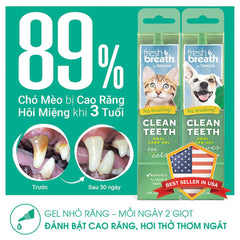 Gel Vệ Sinh Răng Miệng Chó Mèo TropiClean Fresh Breath (Chai lớn 59ml) - Paddy Pet Shop