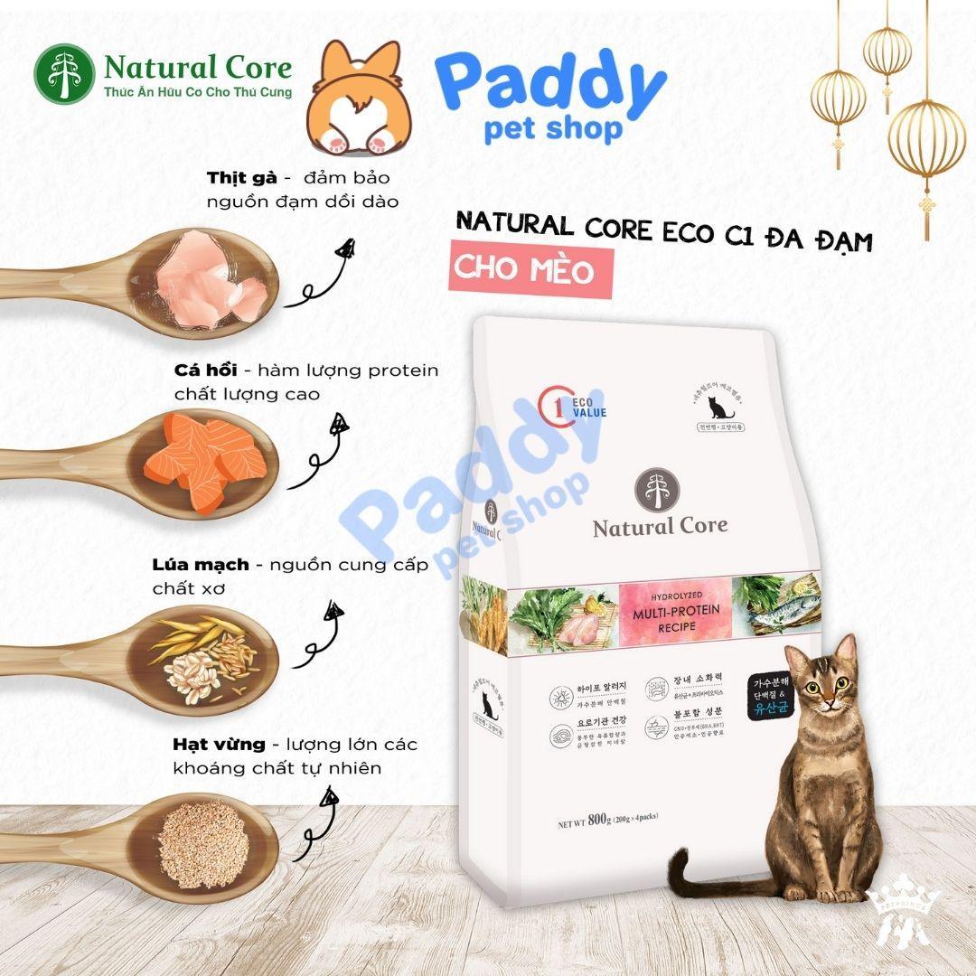 Thức Ăn Hạt Cho Mèo Mọi Lứa Tuổi Đa Đạm Natural Core ECO C1 - Paddy Pet Shop