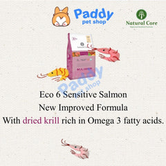 Thức Ăn Hạt Cho Chó Nhạy Cảm Hữu Cơ Natural Core ECO 6 Sensitive Cá Hồi - Paddy Pet Shop